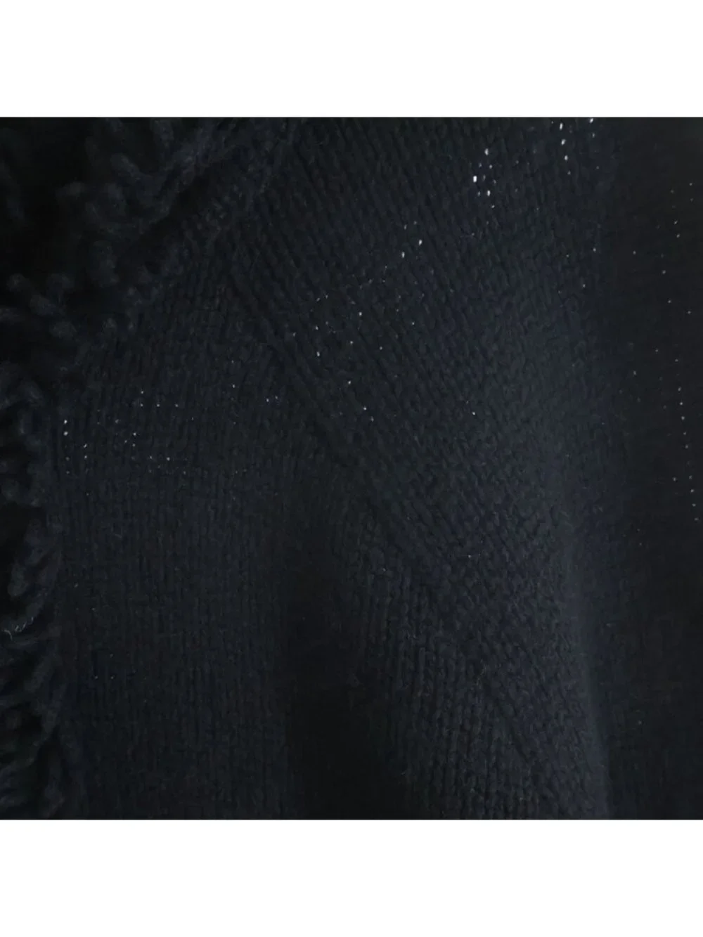 Chanel Boutique Vintage Hoodie CC Logo Button Keyhole Cardigan Fringe Jacket